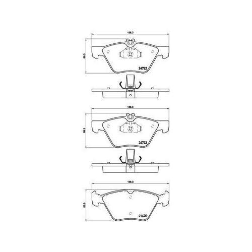 Bremsbelagsatz Scheibenbremse Brembo P50075 Prime Line f&uuml;r Mercedes Benz