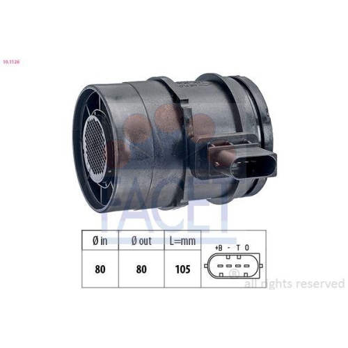 Luftmassenmesser Facet 10.1126 Made In Italy - Oe Equivalent f&uuml;r Bmw Hitachi