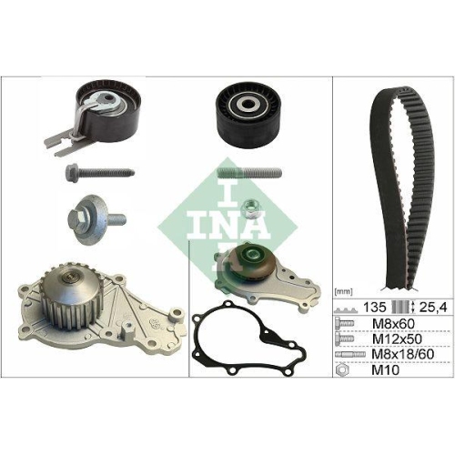 Wasserpumpe + Zahnriemensatz Schaeffler Ina 530 0369 30 f&uuml;r Citro&euml;n Peugeot