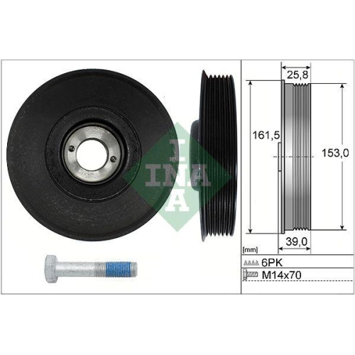 Riemenscheibensatz Kurbelwelle Schaeffler Ina 544 0039 20 für Citroën Fiat