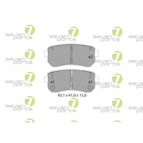 Bremsbelagsatz Scheibenbremse 7 Seven Parts SVP27900 f&uuml;r Hyundai Kia