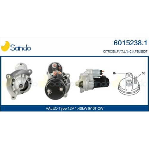 Starter Sando 6015238.1 für Fiat Mitsubishi Citroën/peugeot