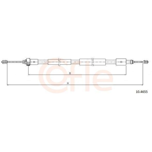 Seilzug Feststellbremse Cofle 10.4655 für Citroën Hinten Rechts