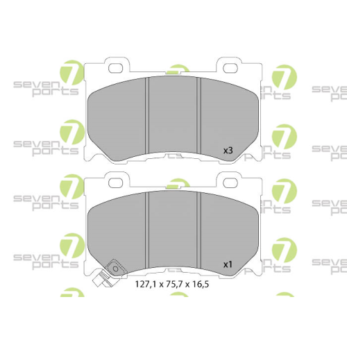 Bremsbelagsatz Scheibenbremse 7 Seven Parts SVP27940 f&uuml;r Nissan 1. Vorderachse
