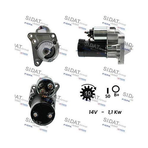Starter Sidat S12VA0051A2 f&uuml;r Renault