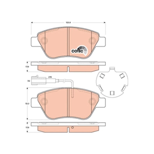 Bremsbelagsatz Scheibenbremse Trw GDB1891 Cotec f&uuml;r Citro&euml;n Fiat Peugeot