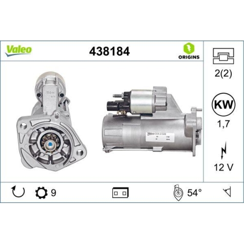Starter Valeo 438184 Valeo Origins New Oe Technologie f&uuml;r Audi VW