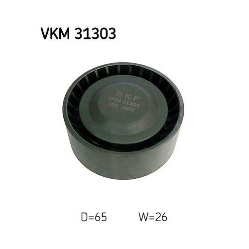 Umlenk /f&uuml;hrungsrolle Keilrippenriemen Skf VKM 31303 f&uuml;r Audi Seat Skoda VW Oben