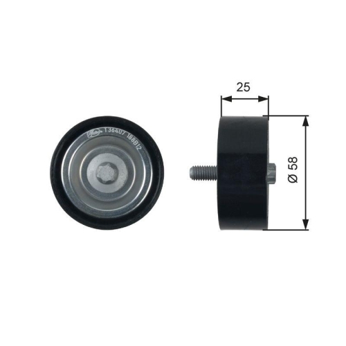 Umlenk /f&uuml;hrungsrolle Keilrippenriemen Gates T36407 Drivealign&trade; f&uuml;r