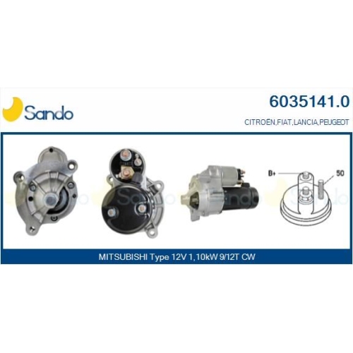 Starter Sando 6035141.0 f&uuml;r Fiat Lancia Mitsubishi Citro&euml;n/peugeot
