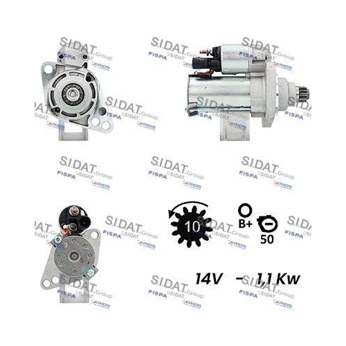 Starter Sidat S12VA0072A2 f&uuml;r Audi Seat Skoda VW Vag