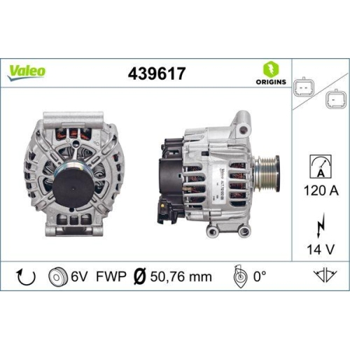 Generator Valeo 439617 Valeo Origins New Oe Technologie f&uuml;r Citro&euml;n Mitsubishi