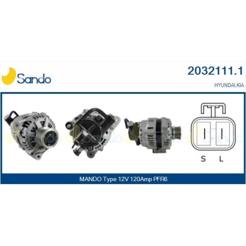 Generator Sando 2032111.1 f&uuml;r Hyundai Kia