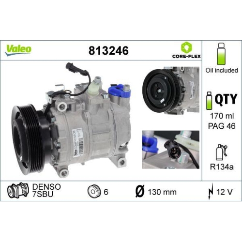 Kompressor Klimaanlage Valeo 813246 Valeo Core-flex für Alfa Romeo Fiat Lancia