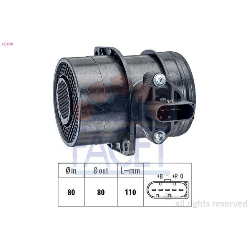 Luftmassenmesser Facet 10.1191 Made In Italy - Oe Equivalent f&uuml;r Audi Chrysler