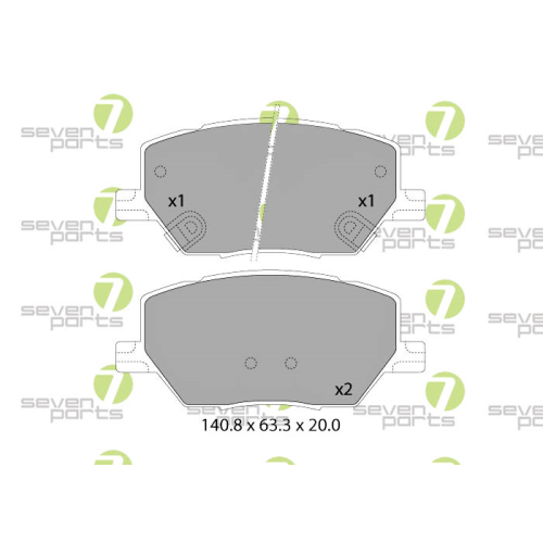 Bremsbelagsatz Scheibenbremse 7 Seven Parts SVP28070 f&uuml;r Alfa Romeo Chrysler
