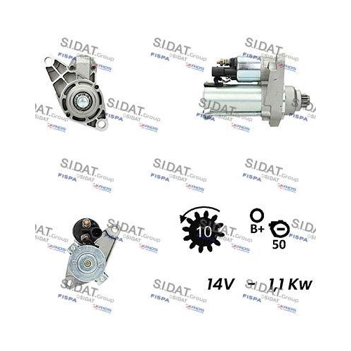 Starter Sidat S12VA0093A2 f&uuml;r Audi Seat Skoda VW Vag