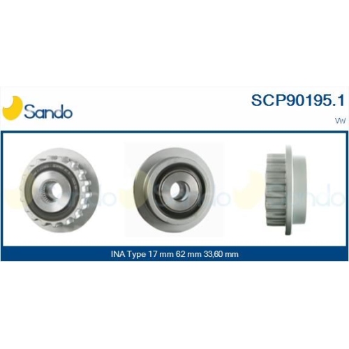 Riemenscheibe Generator Sando SCP90195.1 f&uuml;r Vag Ika