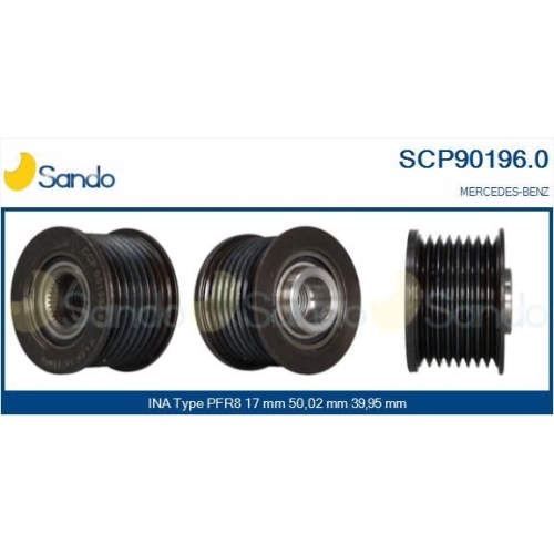 Riemenscheibe Generator Sando SCP90196.0 f&uuml;r Mercedes Benz Ika