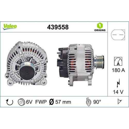 Generator Valeo 439558 Valeo Origins - New O.e. Technologie f&uuml;r Audi Seat Skoda