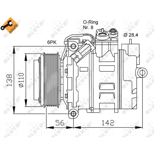 Kompressor Klimaanlage Nrf 32178 Easy Fit f&uuml;r Opel Vauxhall