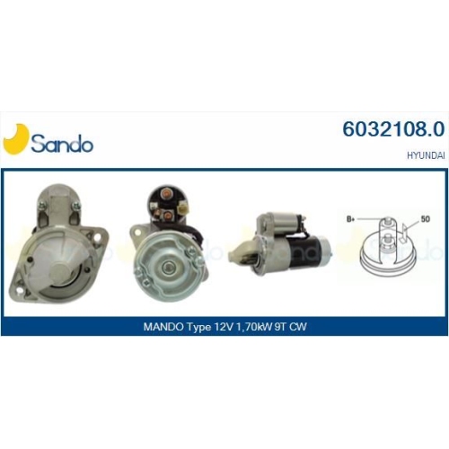 Starter Sando 6032108.0 f&uuml;r Hyundai