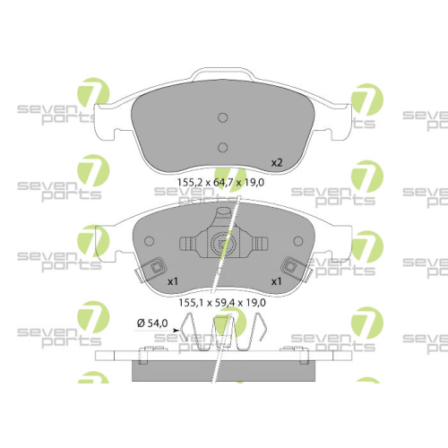 Bremsbelagsatz Scheibenbremse 7 Seven Parts SVP28090 für Chrysler Fiat Jeep