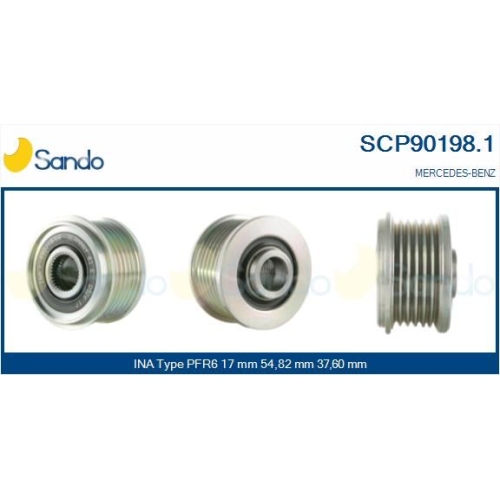 Riemenscheibe Generator Sando SCP90198.1 f&uuml;r Mercedes Benz Ika