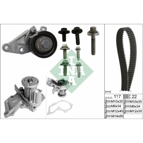 Wasserpumpe + Zahnriemensatz Schaeffler Ina 530 0140 30 f&uuml;r Ford Mazda Volvo