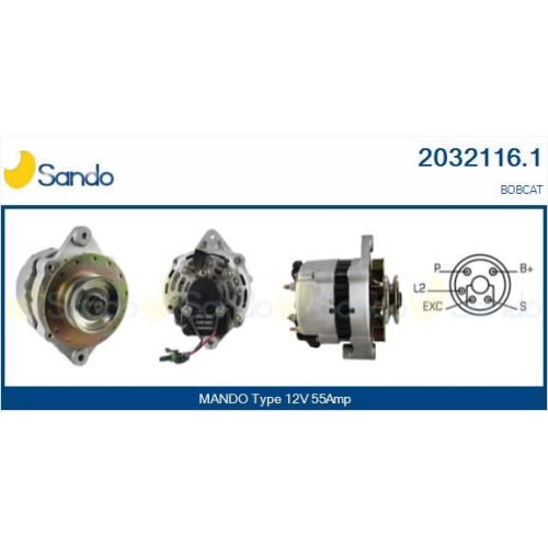 Generator Sando 2032116.1 f&uuml;r Mitsubishi Mercury Clark Bobcat