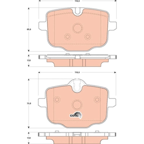 Bremsbelagsatz Scheibenbremse Trw GDB1869 Cotec f&uuml;r Bmw Hinterachse