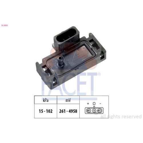 Luftdrucksensor H&ouml;henanpassung Facet 10.3001 Made In Italy - Oe Equivalent f&uuml;r