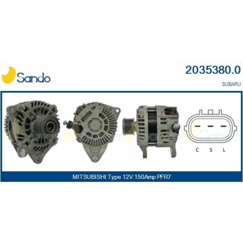 Generator Sando 2035380.0 f&uuml;r Mitsubishi Subaru