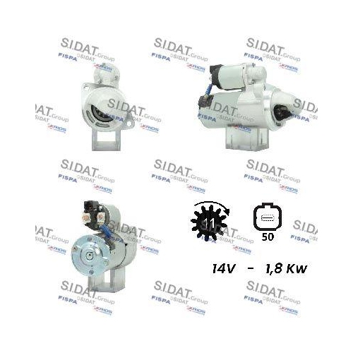 Starter Sidat S12DR0563A2 f&uuml;r Hyundai Kia Torpedo