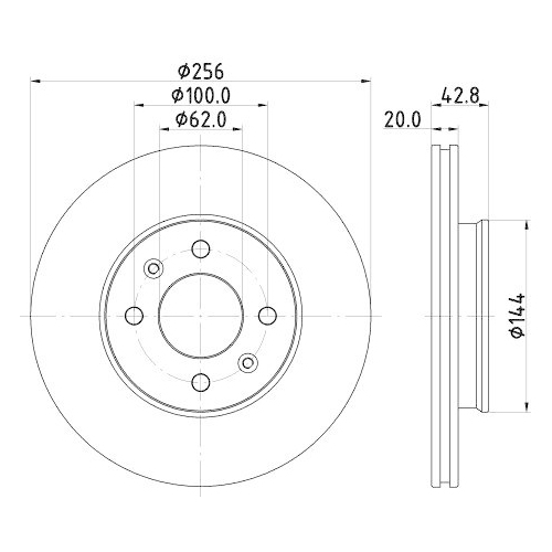 Bremsscheibe Hella 8DD 355 130-001 Pro f&uuml;r Kia Vorderachse