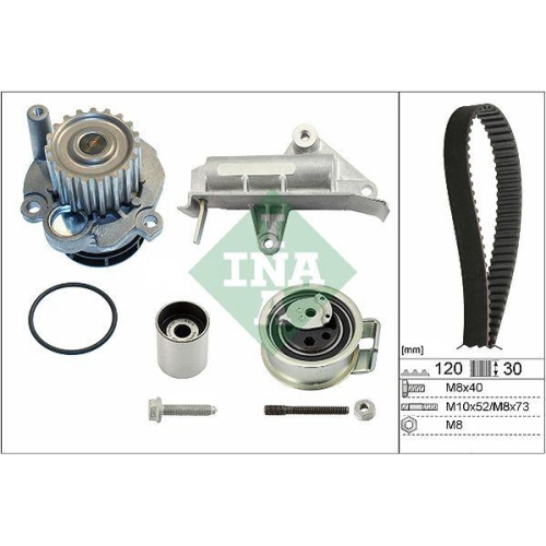 Wasserpumpe + Zahnriemensatz Schaeffler Ina 530 0177 30 f&uuml;r Audi Ford Seat Skoda