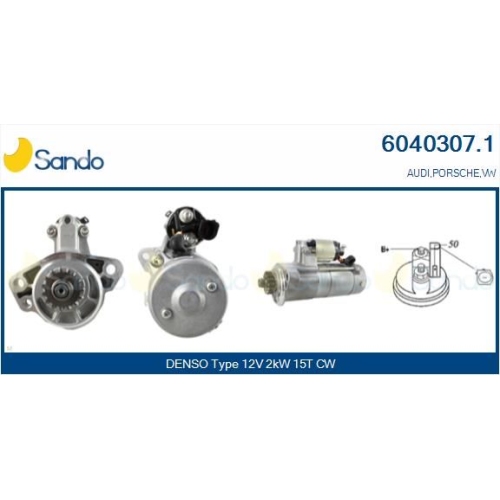 Starter Sando 6040307.1 f&uuml;r Porsche Vag F&uuml;r Fahrzeuge Mit Start-stopp-funktion