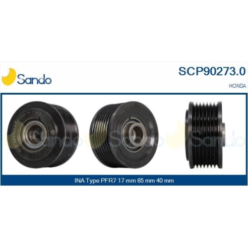 Riemenscheibe Generator Sando SCP90273.0 f&uuml;r Honda Ika