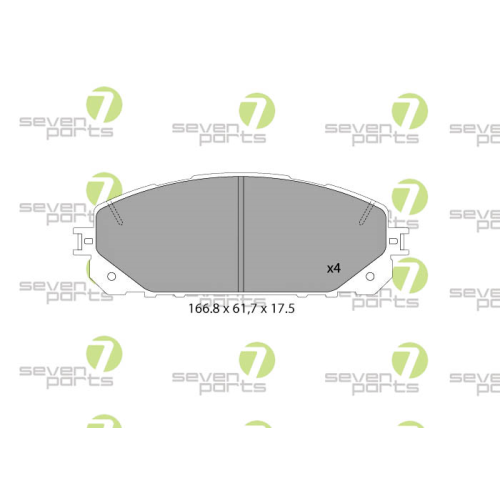 Bremsbelagsatz Scheibenbremse 7 Seven Parts SVP28130 f&uuml;r Jeep Vorderachse