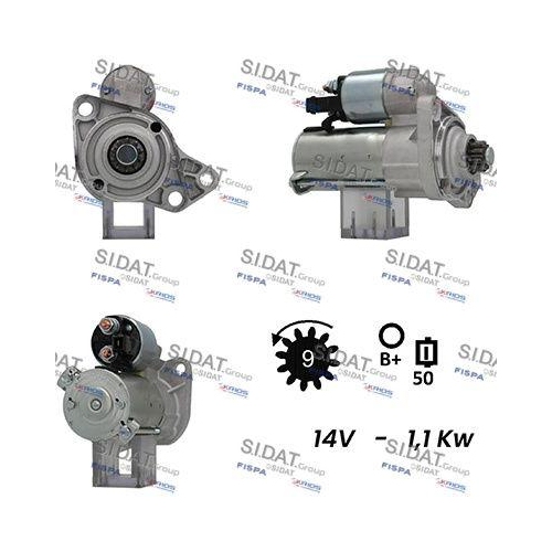 Starter Sidat S12VA0115 f&uuml;r Audi Ford Seat Skoda VW Vag