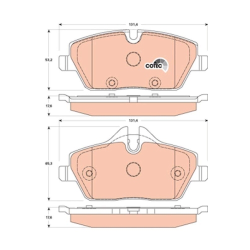 Bremsbelagsatz Scheibenbremse Trw GDB1870 Cotec f&uuml;r Mini Bmw Vorderachse