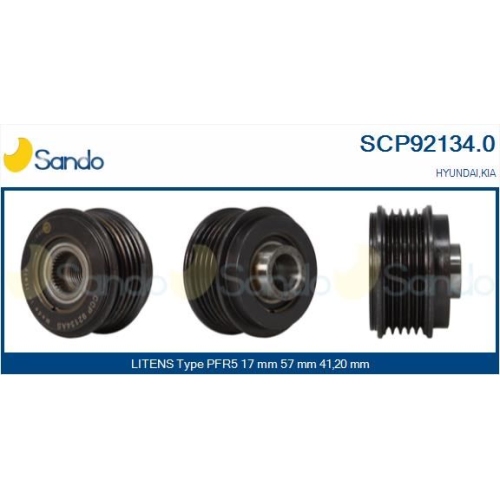 Riemenscheibe Generator Sando SCP92134.0 f&uuml;r Hyundai Kia Ika