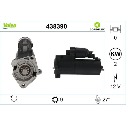 Starter Valeo 438390 Valeo Core-flex f&uuml;r Audi Seat Skoda