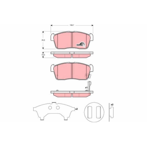 Brake Pad Set Disc Brake Trw GDB3276 Cotec for Suzuki Front Axle