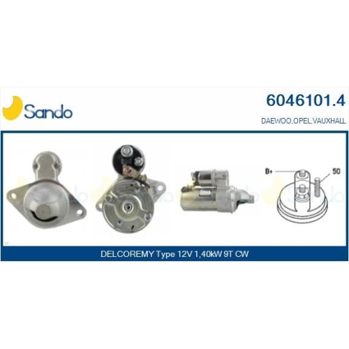Starter Sando 6046101.4 für Chevrolet Daewoo