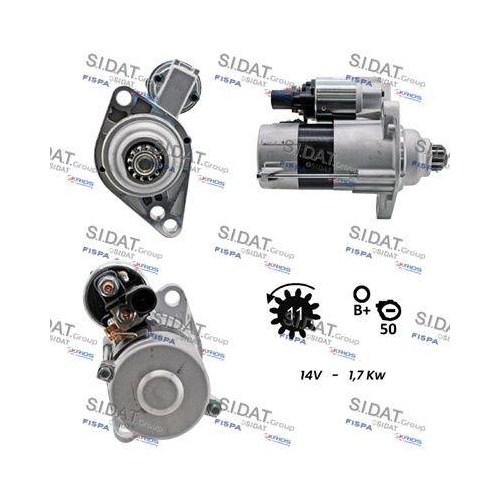 Starter Sidat S12VA0117A2 f&uuml;r Audi Seat Skoda VW Vag