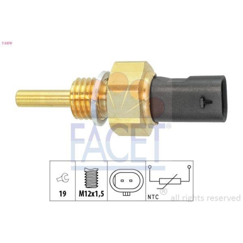 Sensor K&uuml;hlmitteltemperatur Facet 7.3379 Made In Italy - Oe Equivalent f&uuml;r Opel