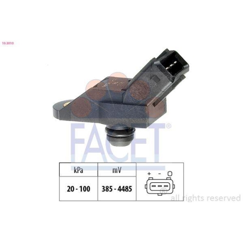 Luftdrucksensor H&ouml;henanpassung Facet 10.3010 Made In Italy - Oe Equivalent f&uuml;r