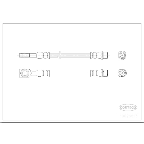 Bremsschlauch Corteco 19026813 für Opel Vauxhall Hinterachse Außen Hinten