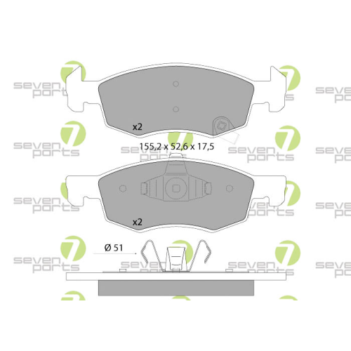 Bremsbelagsatz Scheibenbremse 7 Seven Parts SVP28220 f&uuml;r Citro&euml;n Opel Peugeot